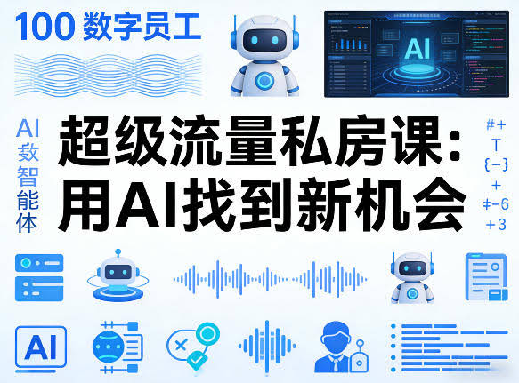 你的AI数字员工100个智能体,超级流量私房课,用AI找到新机会