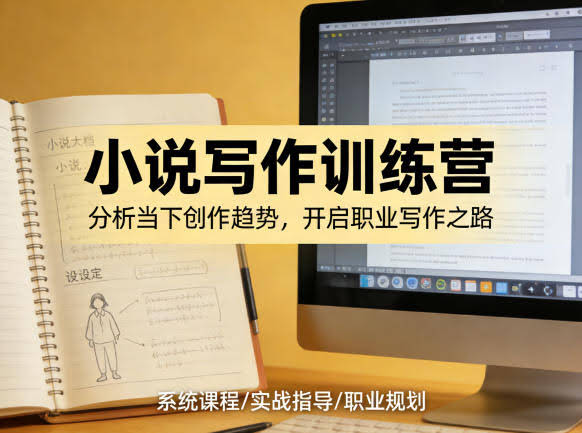小说加写作训练营,带你分析如何在当下脱颖而出,开启你的职业创作之路