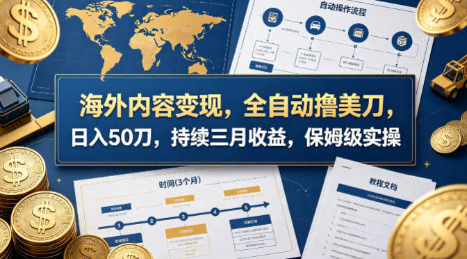 海外内容变现,全自动撸美刀,日入50刀,持续三月收益,保姆级实操【揭秘】