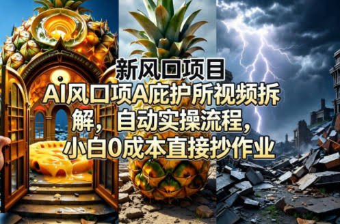 新风口项目AI庇护所视频拆解,自动实操流程,小白0成本直接抄作业