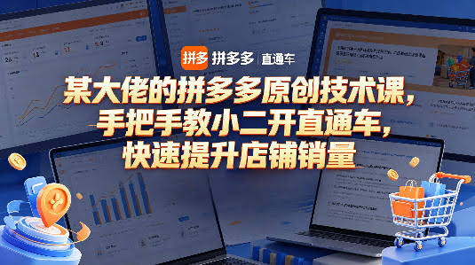 某大佬的拼多多原创技术课,手把手教小二开直通车,快速提升店铺销量