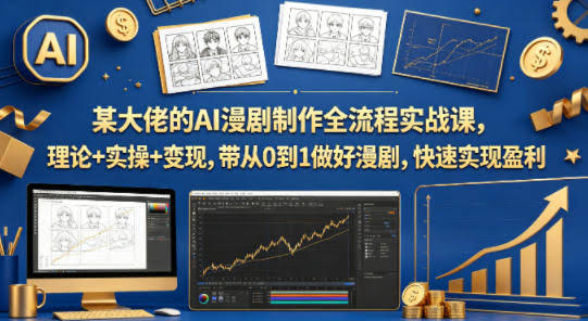 某大佬的AI漫剧制作全流程实战课,理论+实操+变现,带从0到1做好漫剧,快速实现盈利