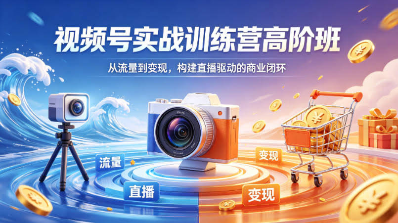 视频号实战训练营高阶班,从流量到变现,构建直播驱动的商业闭环(26年4月)
