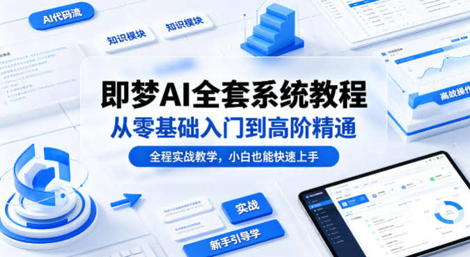 即梦AI全套系统教程,从零基础入门到高阶精通,全程实战教学,小白也能快速上手(更新0503)