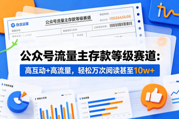 公众号流量主之存款等级赛道,高互动+高流量,轻松达到万次阅读,甚至10w+