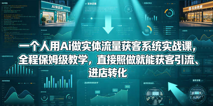 一个人用Ai做实体流量获客系统实战课,全程保姆级教学,直接照做就能获客引流、进店转化