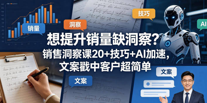 想提升销量缺洞察?销售洞察课20+技巧+AI加速,文案戳中客户超简单【原创双语字幕】