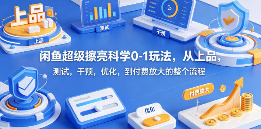 闲鱼超级擦亮科学0-1玩法,从上品,测试,干预,优化,到付费放大的整个流程