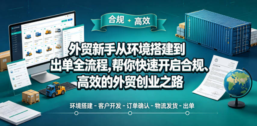 外贸新手从环境搭建到出单全流程,帮你快速开启合规、高效的外贸创业之路