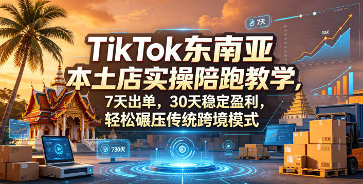 TikTok东南亚本土店实操陪跑教学,7天出单,30天稳定盈利,轻松碾压传统跨境模式(更新0516)