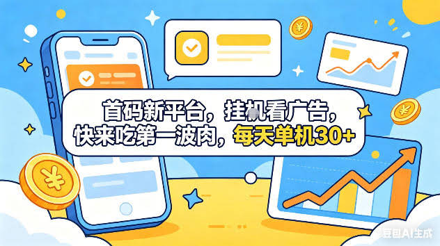 首码新平台,挂G自动看广告,快来吃第一波肉,每天单机30+,可矩阵放大【揭秘】