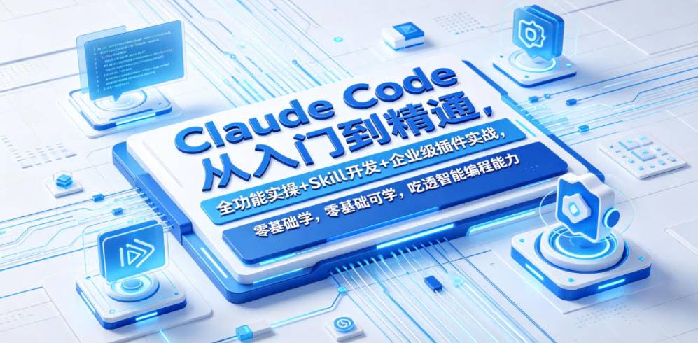 Claude Code从入门到精通,全功能实操+Skill开发+企业级插件实战,零基础可学,吃透智能编程全能力