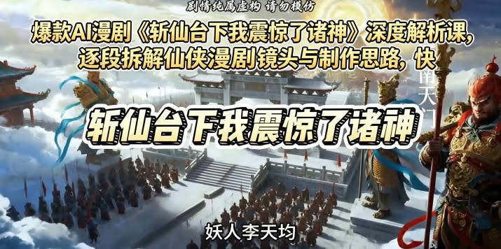 爆款AI漫剧《斩仙台下我震惊了诸神》深度解析课,逐段拆解仙侠漫剧镜头与制作思路,快速复刻爆款创作模式