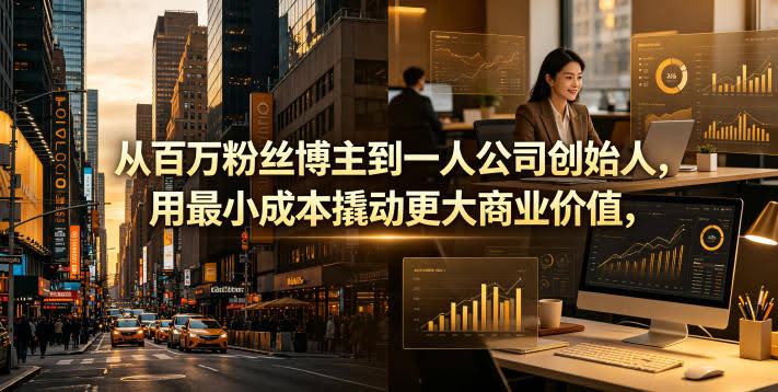 从百万粉丝博主到一人公司创始人,用最小成本撬动更大商业价值