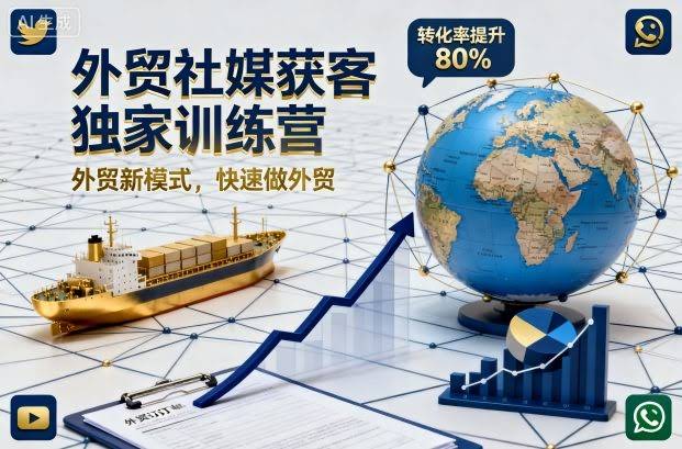 外贸社媒获客独家训练营,外贸新模式,快速做外贸(更新26年5月)