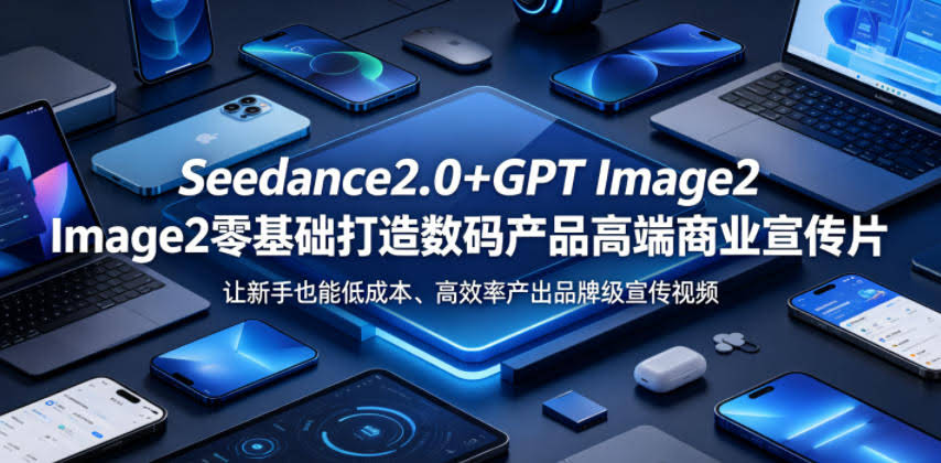 Seedance2.0+GPT Image2零基础打造数码产品高端商业宣传片，让新手也能低成本、高效率产出品牌级宣传视频-航海圈