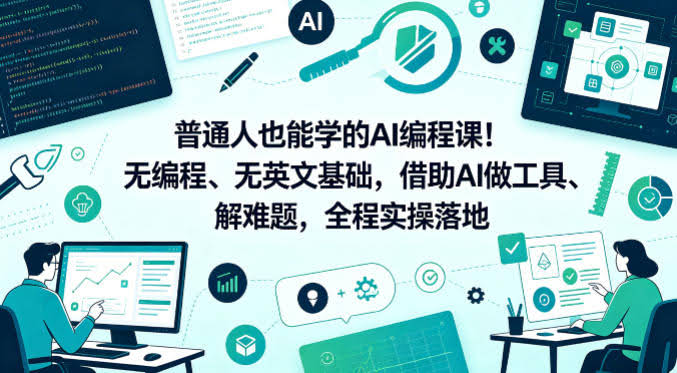 普通人也能学的AI编程课!无编程、无英文基础,借助AI做工具、解难题,全程实操落地(更新6月)