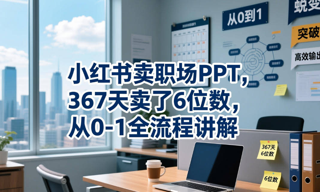 小红书卖职场PPT,367天卖了6位数,从0-1全流程讲解