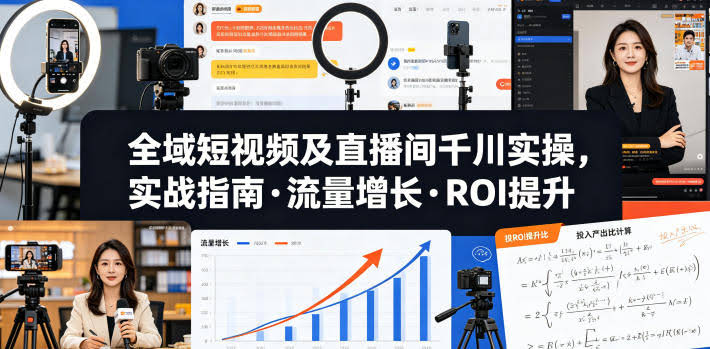 全域短视频及直播间千川实操,实战指南·流量增长·ROI提升(更新)