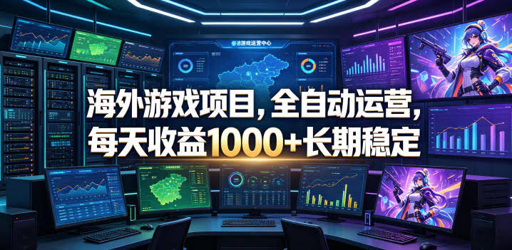 海外游戏项目,全自动运营,每天收益1000+长期稳定【揭秘】