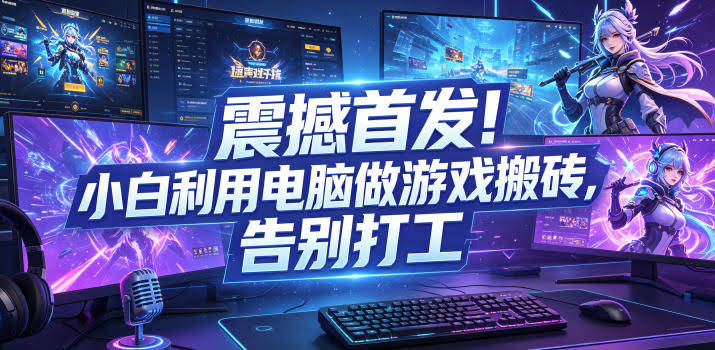 震撼首发!小白利用电脑做游戏搬砖,告别打工【揭秘】