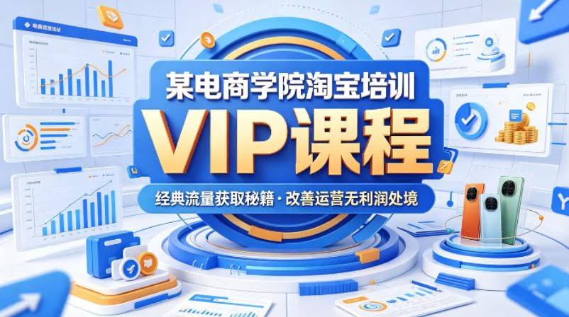 某电商学院淘宝培训VIP课程,各种经典有用的流量获取秘籍,改善运营产品没利润的处境(2026年6月)