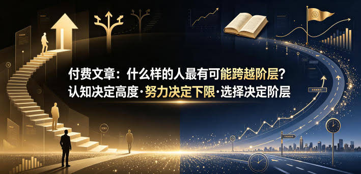 付费文章:什么样的人最有可能跨越阶层?认知决定高度·努力决定下限·选择决定阶层