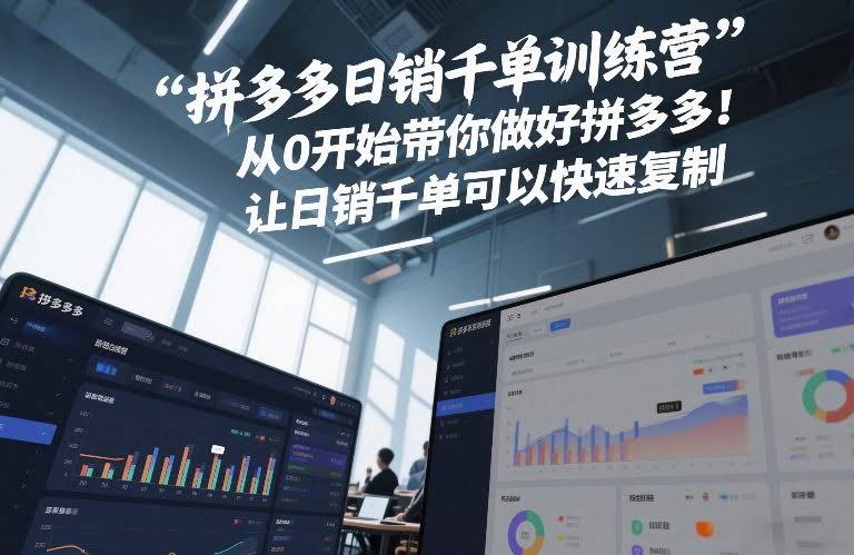 拼多多日销千单训练营,从0开始带你做好拼多多,让日销千单可以快速复制(更新26年6月)