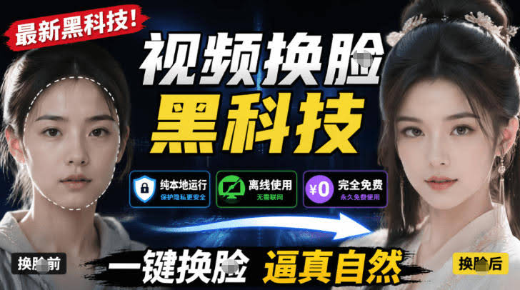 AI人工智能如此夸张?一键视频换Lian黑科技,纯本地离线运行,本地视频换Lian娱乐工具,AI FaceSwap
