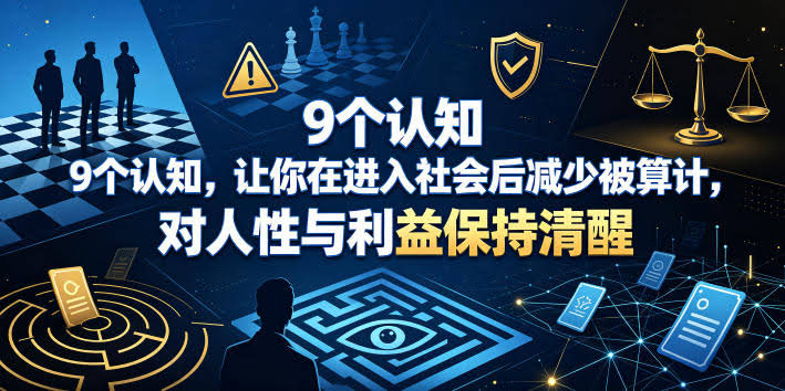 付费文章:9个认知,让你在进入社会后减少被算计,对人性与利益保持清醒