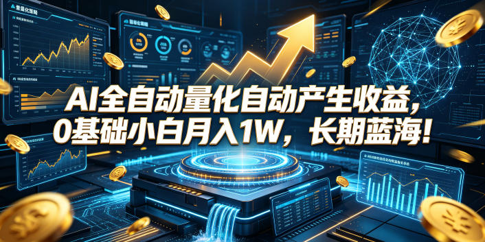 AI全自动量化自动产生收益,0基础小白月入1W,长期蓝海!【揭秘】