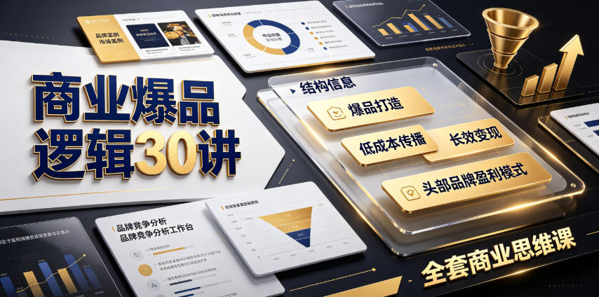 商业爆品逻辑30讲|拆解各行各业头部品牌盈利模式,吃透爆品打造、低成本传播、长效变现全套商业思维课