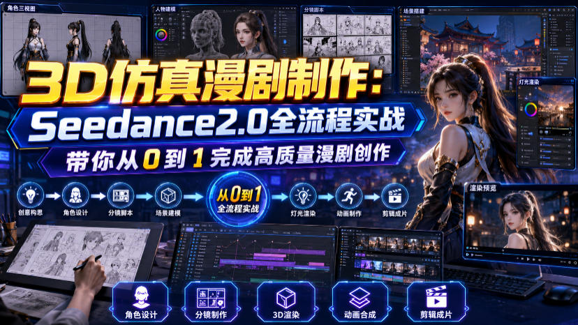 3D仿真漫剧制作:Seedance2.0全流程实战,带你从0到1完成高质量漫剧创作