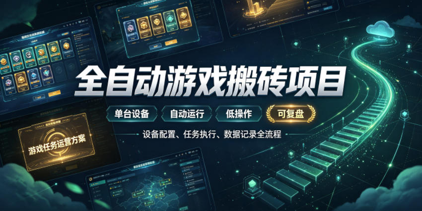 实现全自动游戏搬砖躺賺,每日稳定收益千元,近几年最稳,一台设备就能做!【揭秘】