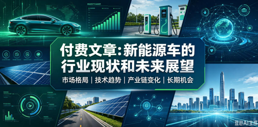 付费文章:新能原车的行业现状和未来展望