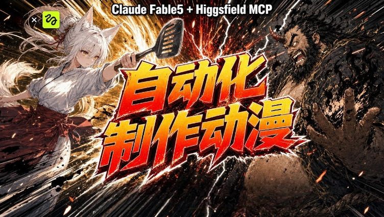 AI自动化动漫制作!Claude Fable 5接入Higgsfield MCP,直接生成完整创意内容