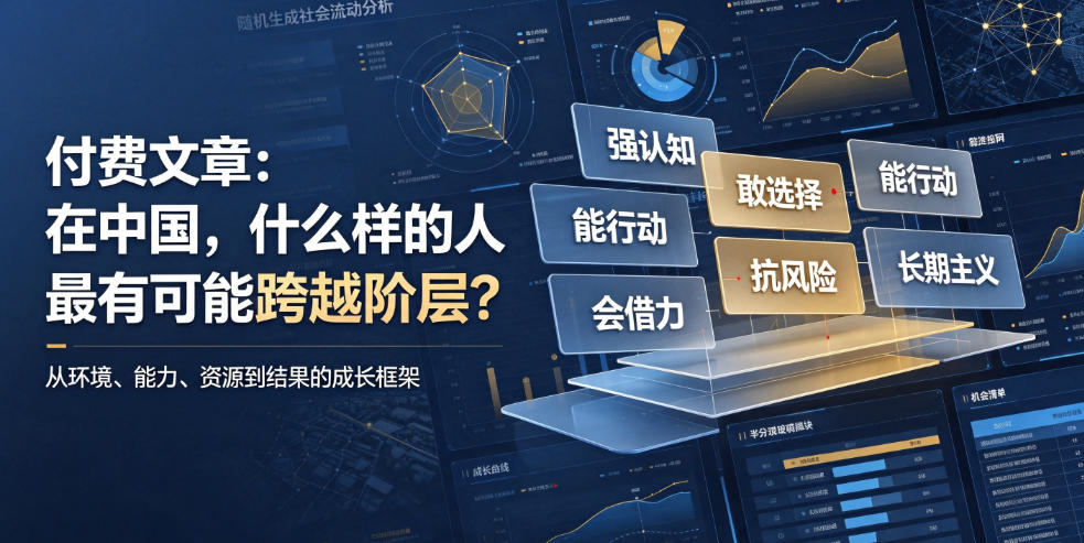 付费文章:在中国,什么样的人最有可能跨越阶层?