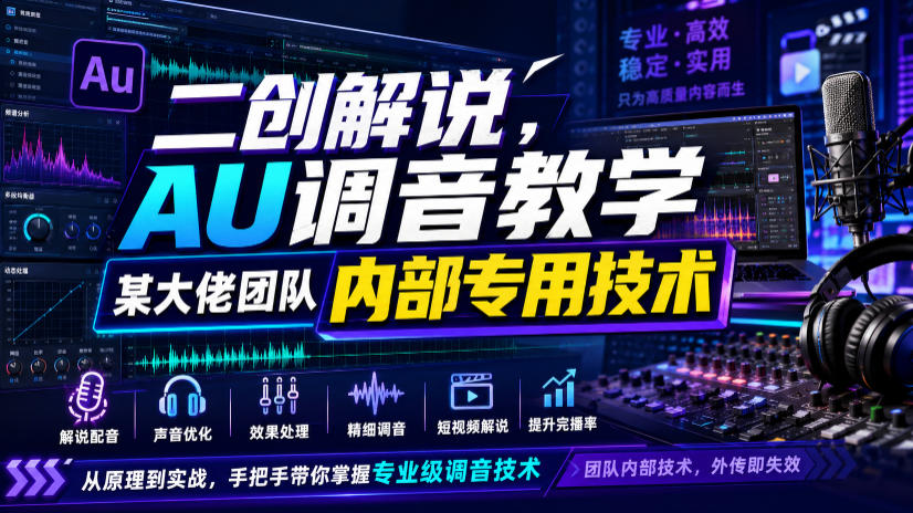 二创解说AU调音教学,某大佬团队内部专用技术