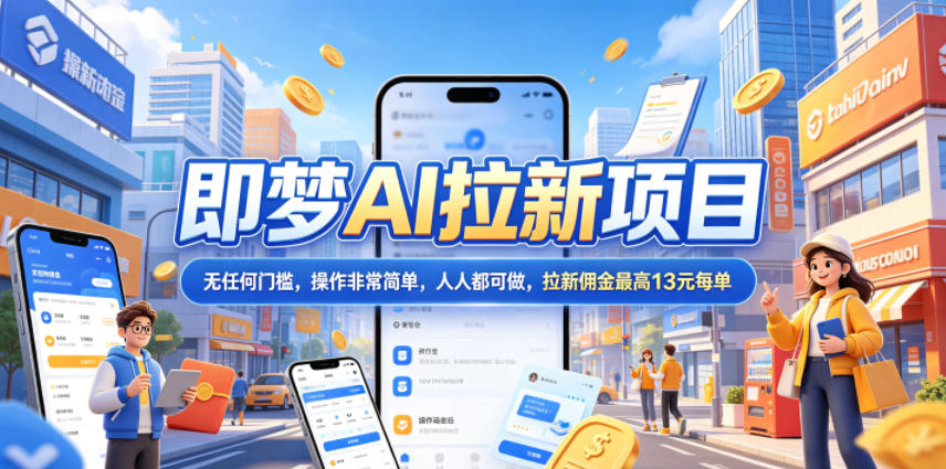 2026年即梦AI拉新项目最新玩法,无任何门槛,操作非常简单,人人都可做,拉新佣金最高13米每单(更新07月25日)