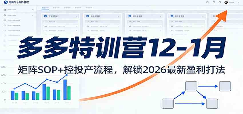 多多特训营12-1月：矩阵SOP+ 控投产流程，解锁2026最新盈利打法-航海圈