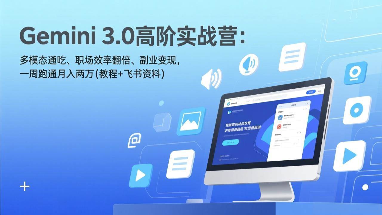 （17386期）Gemini 3.0高阶实战营：多模态通吃、职场效率翻倍、副业变现，一周跑通月入两万(教程+飞书资料)-航海圈