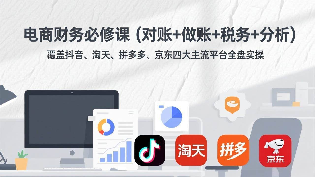 （17390期）电商财务必修课（对账+做账+税务+分析）覆盖抖音、淘天、拼多多、京东四大主流平台全盘实操-航海圈