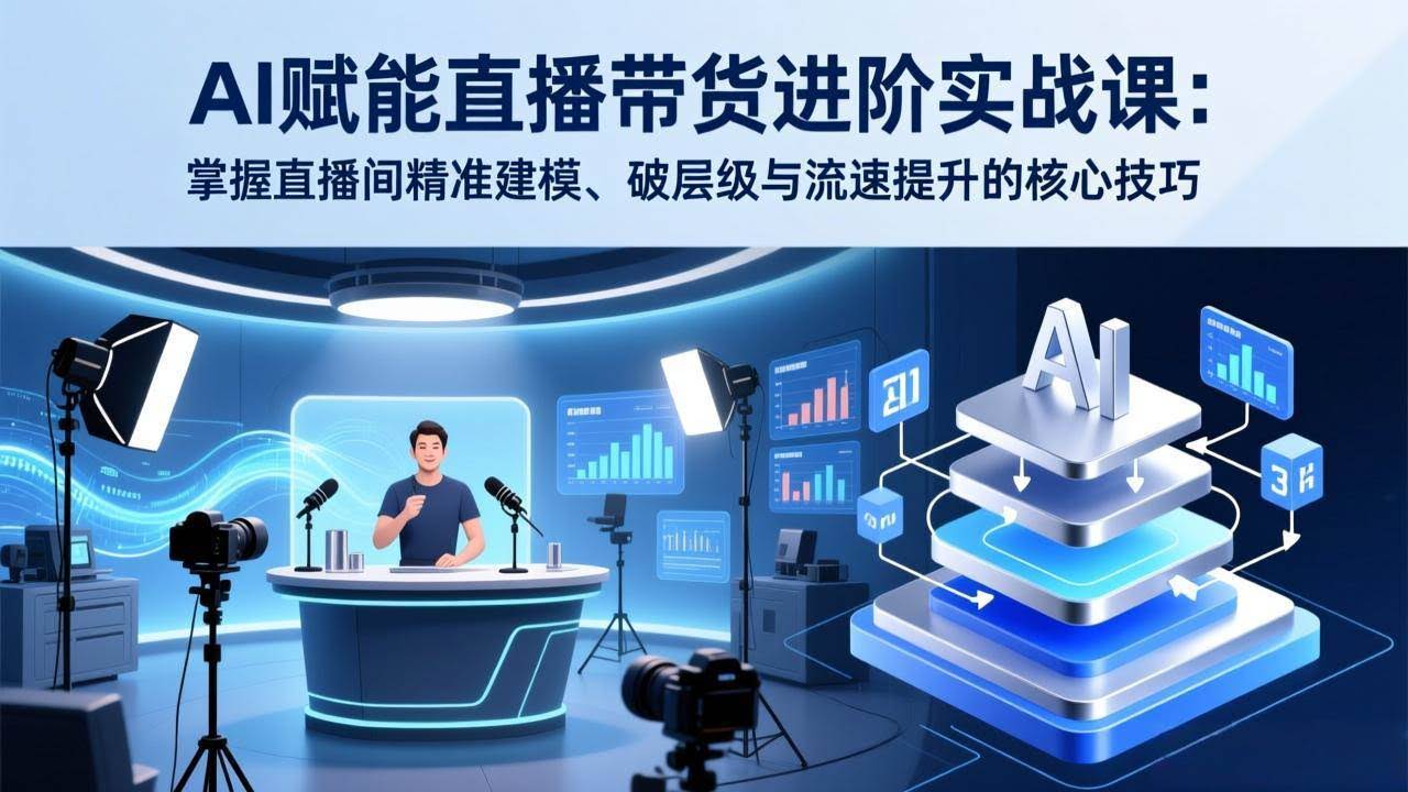（17405期）AI赋能直播带货进阶实战课：掌握直播间精准建模、破层级与流速提升的核心技巧-航海圈