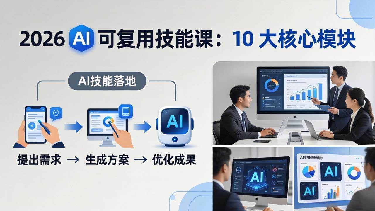 （17894期）2026AI可复用技能-4月新课：10大核心模块，手把手教你把AI用进工作、产出成果-航海圈