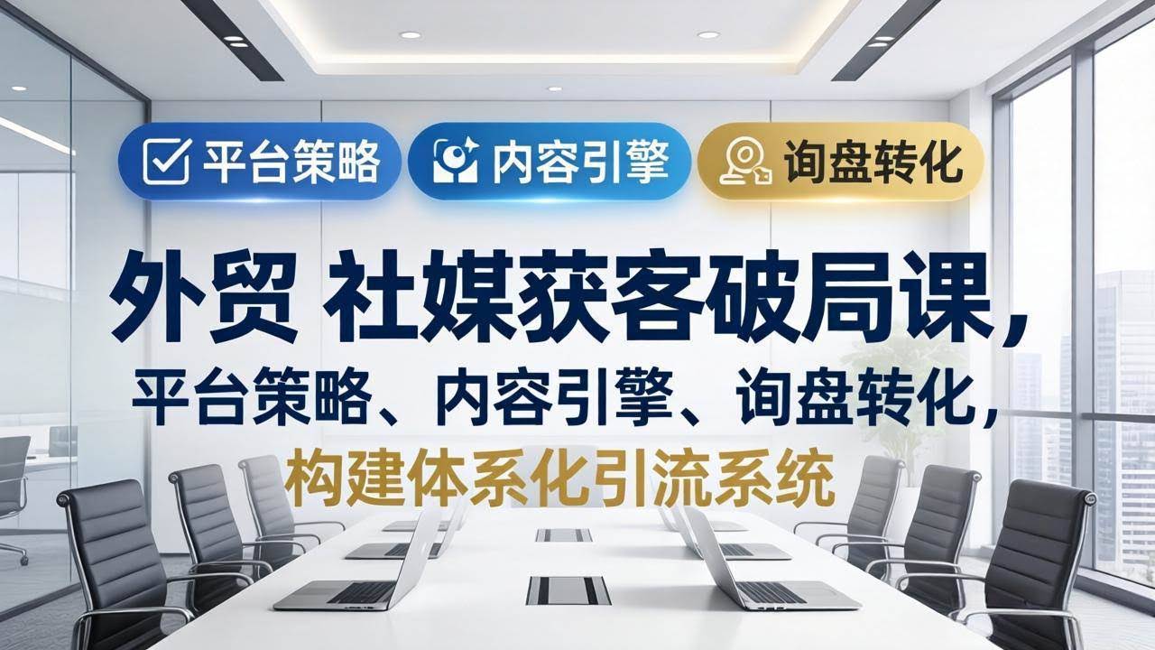 （17901期）外贸 社媒获客破局课，平台策略、内容引擎、询盘转化，构建体系化引流系统（更新26年3月）-航海圈