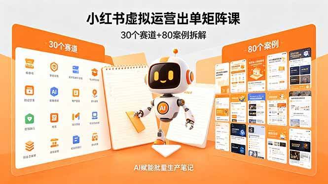 （18342期）小红书虚拟运营出单矩阵课：30个赛道+80案例拆解，AI赋能批量生产笔记-航海圈
