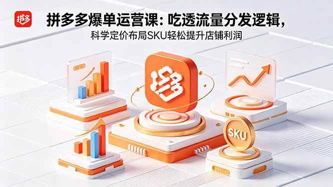 （18577期）拼多多爆单运营实战课：吃透流量分发逻辑，科学定价布局SKU轻松提升店铺利润-航海圈
