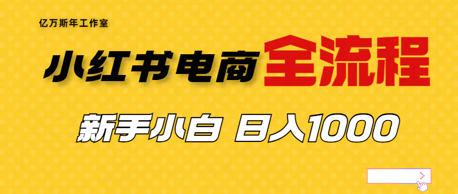 外面收费4988的小红书无货源电商从0-1全流程，日入1000＋