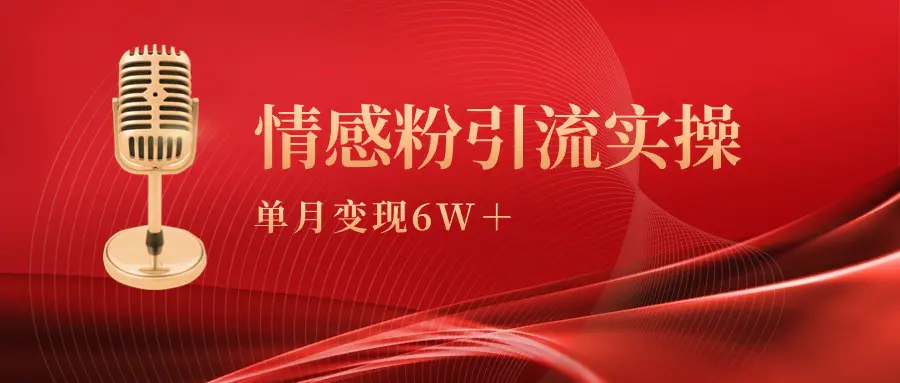 单月变现6w+，情感粉引流变现实操课