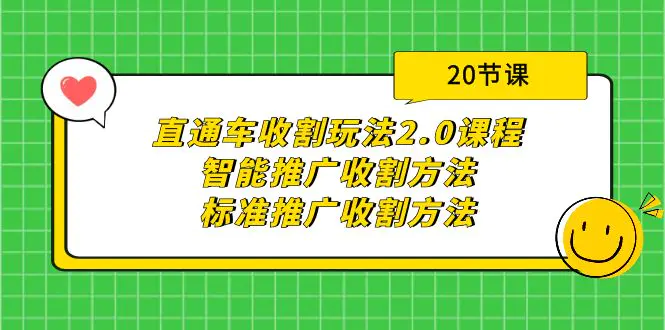 直通车收割玩法2.0课程：智能推广收割方法+标准推广收割方法（20节课）